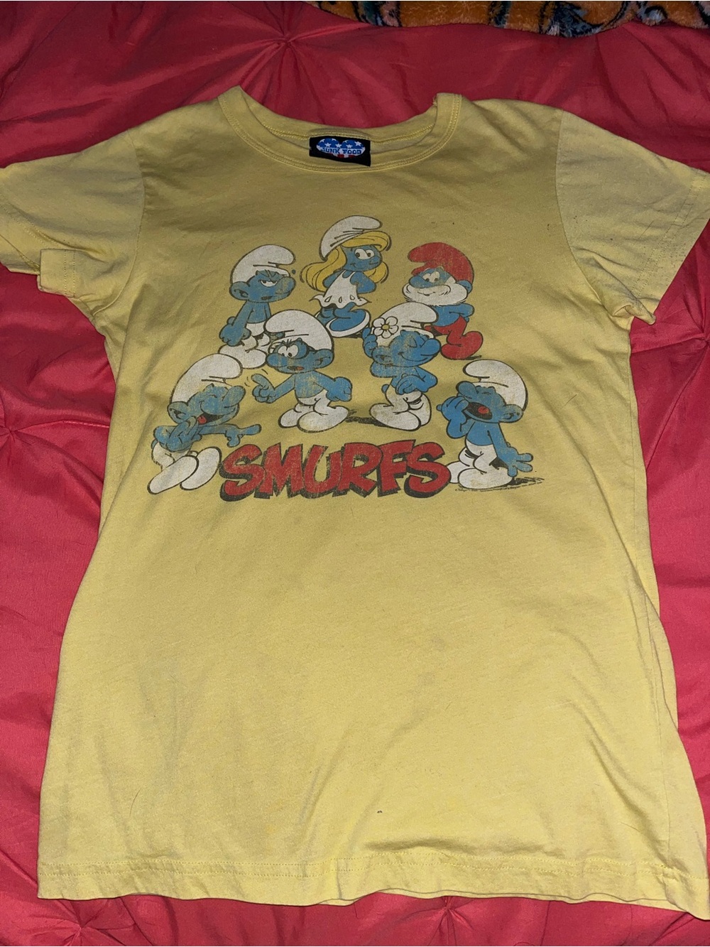 Junk Food The Smurfs Vintage Style Distressed Y2K Graphic Tee - Picture 8 of 8